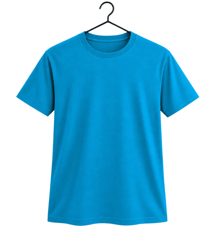 Camiseta Azul-celeste para personalização