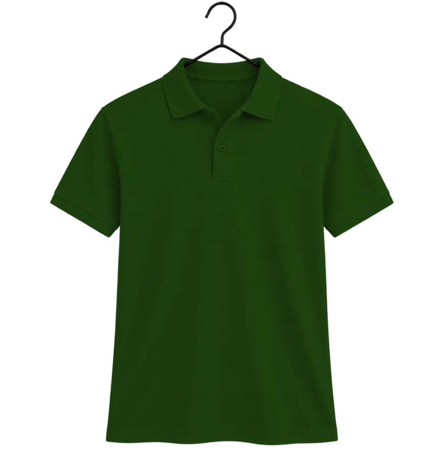 Camisa polo Verde-floresta para personalização